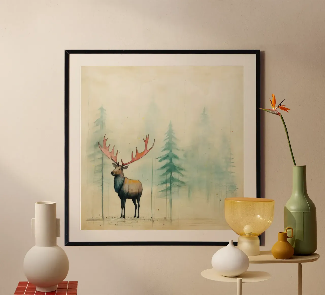 Alce Minimo 2 carta hahnemühle da Minimal Animal Art