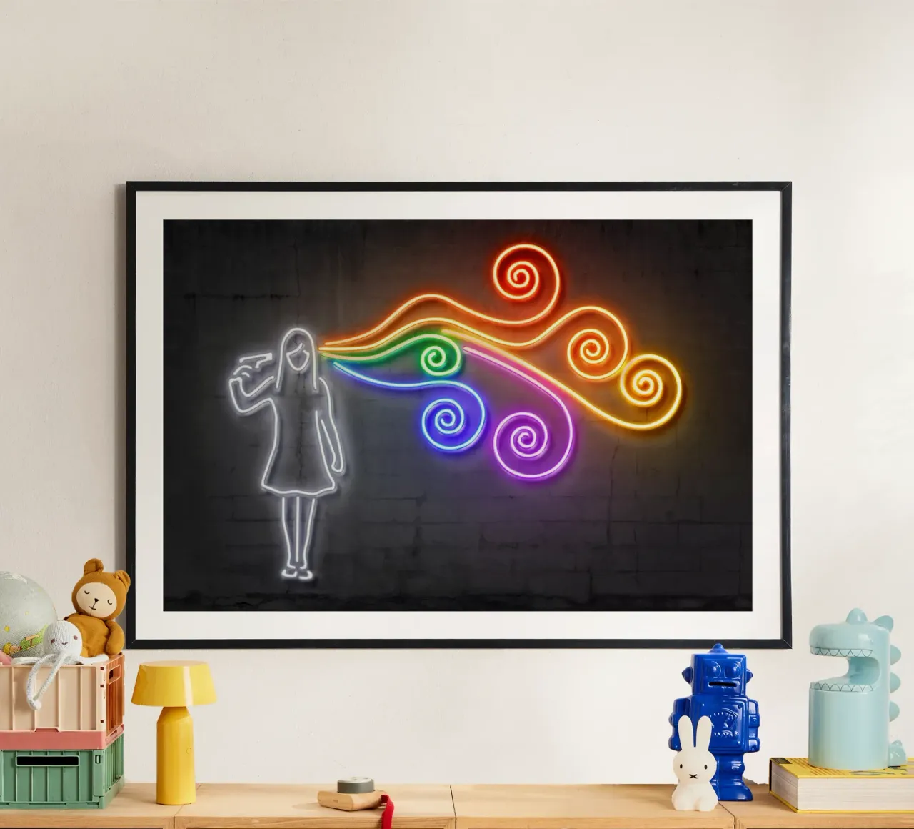 The Dark Side of the Mind poster con telaio in legno da Octavian
