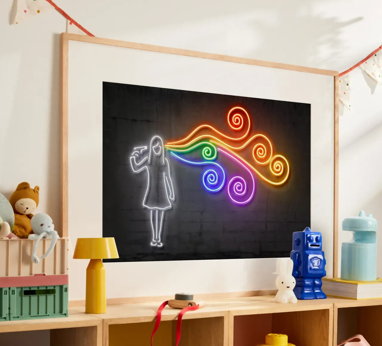 The Dark Side of the Mind poster con telaio in legno da Octavian