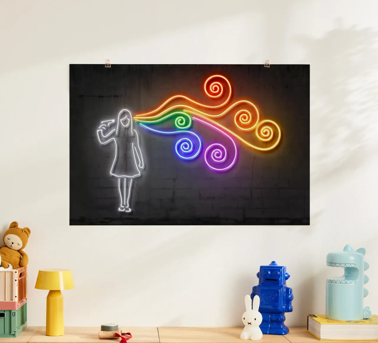 The Dark Side of the Mind poster con telaio in legno da Octavian