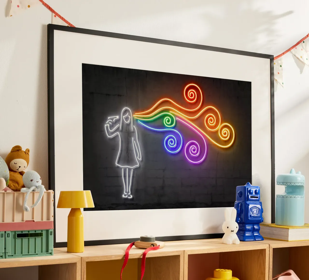 The Dark Side of the Mind poster con telaio in legno da Octavian