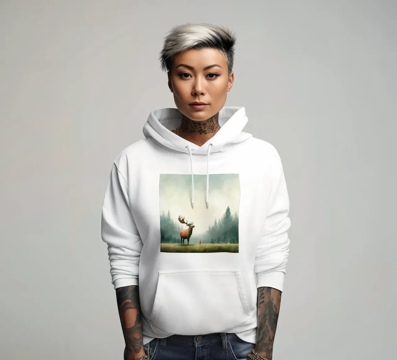 Minimale eland 3 hoodie van Minimal Animal Art