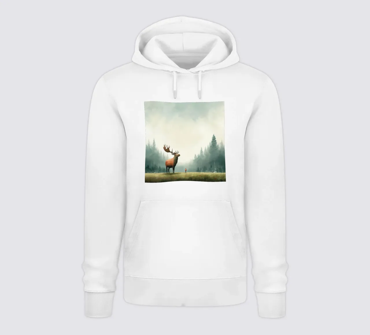 Alce Minimo 3 felpa con cappuccio da Minimal Animal Art