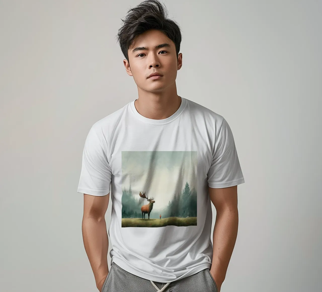 Alce Minimo 3 t-shirt da Minimal Animal Art