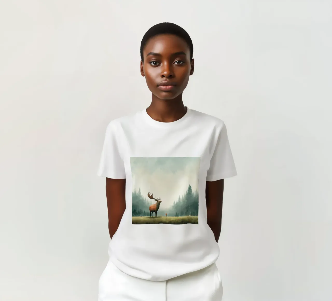 Alce Minimo 3 t-shirt da Minimal Animal Art