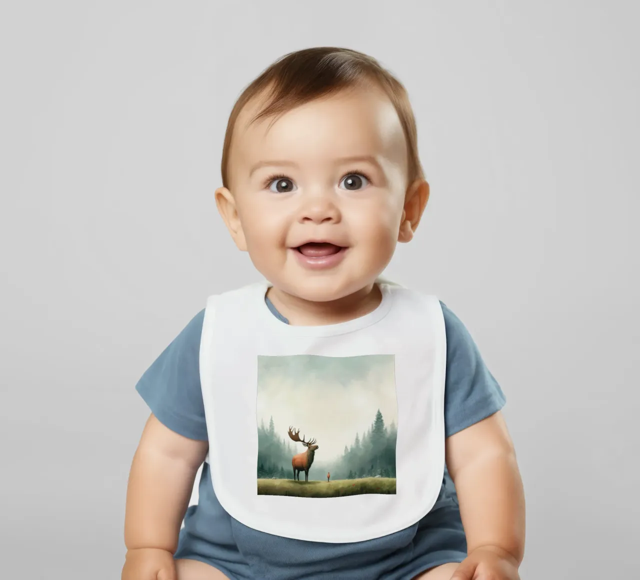 Alce Minimo 3 bavaglino da Minimal Animal Art