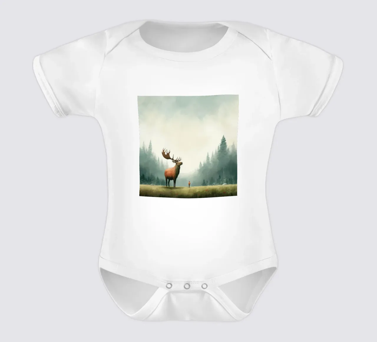 Alce Minimo 3 body neonato maniche corte da Minimal Animal Art