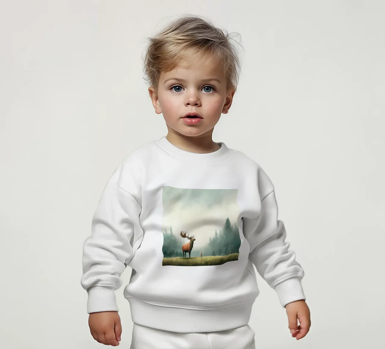 Alce Minimo 3 felpa neonato da Minimal Animal Art