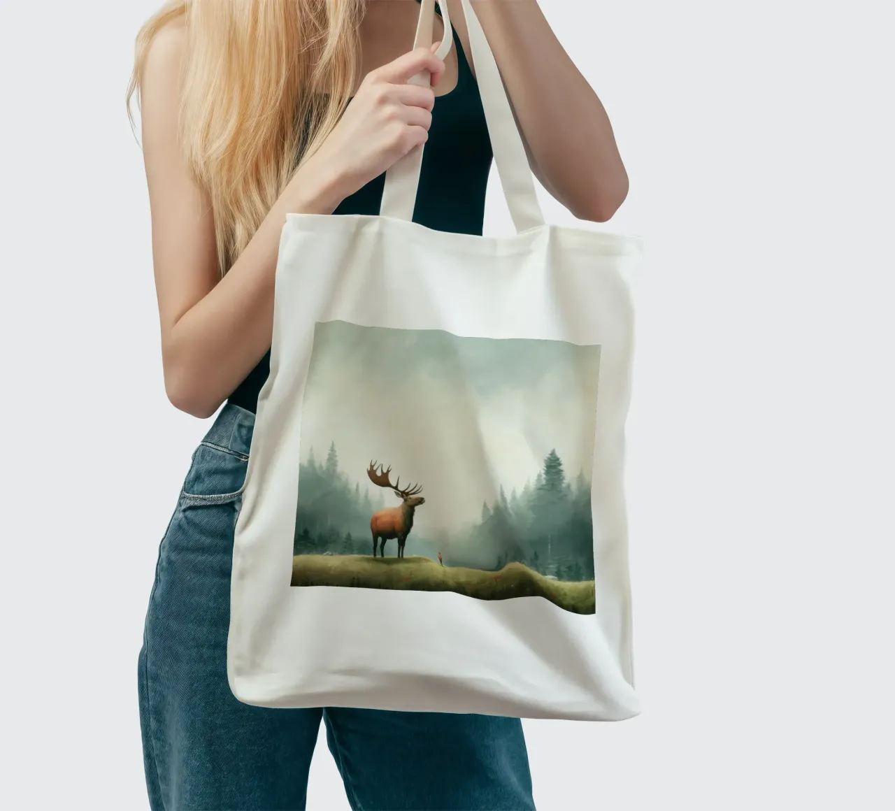 Alce Minimo 3 borsa in juta da Minimal Animal Art