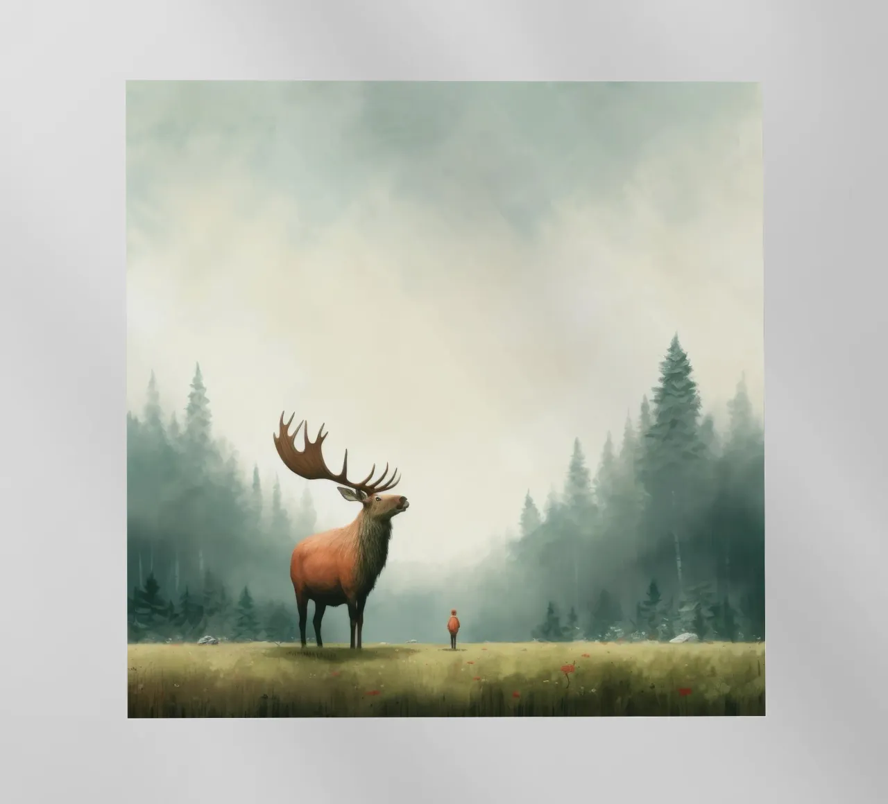 Alce Minimo 3 pellicola backlit da Minimal Animal Art