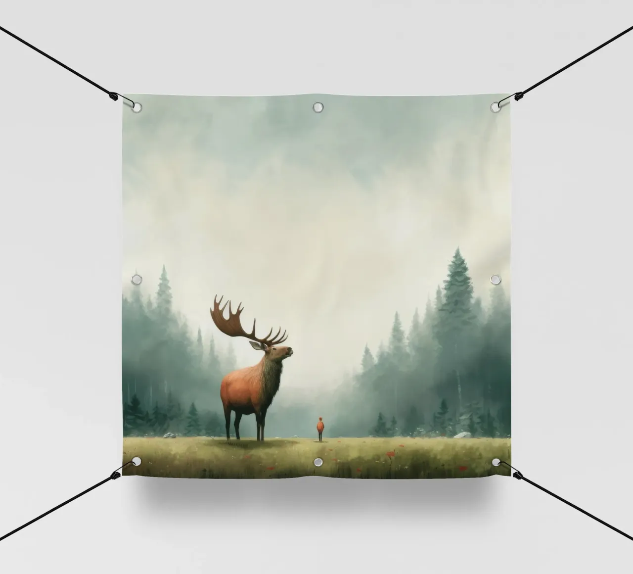 Alce Minimo 3 telo in pvc da Minimal Animal Art