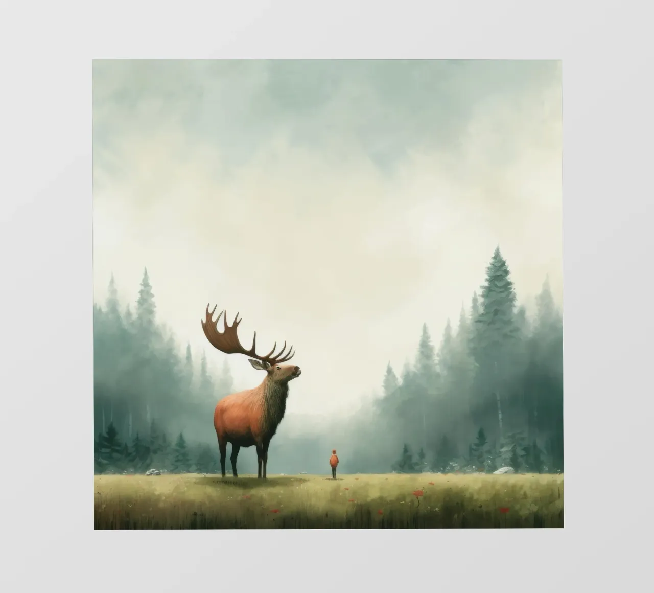 Alce Minimo 3 telo in pvc da Minimal Animal Art