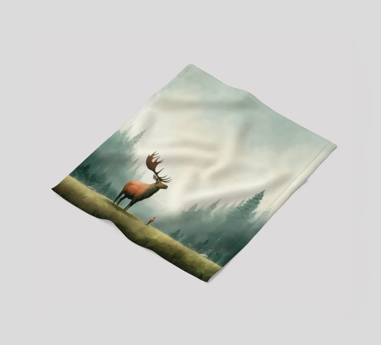 Alce Minimo 3 coperta in pile da Minimal Animal Art