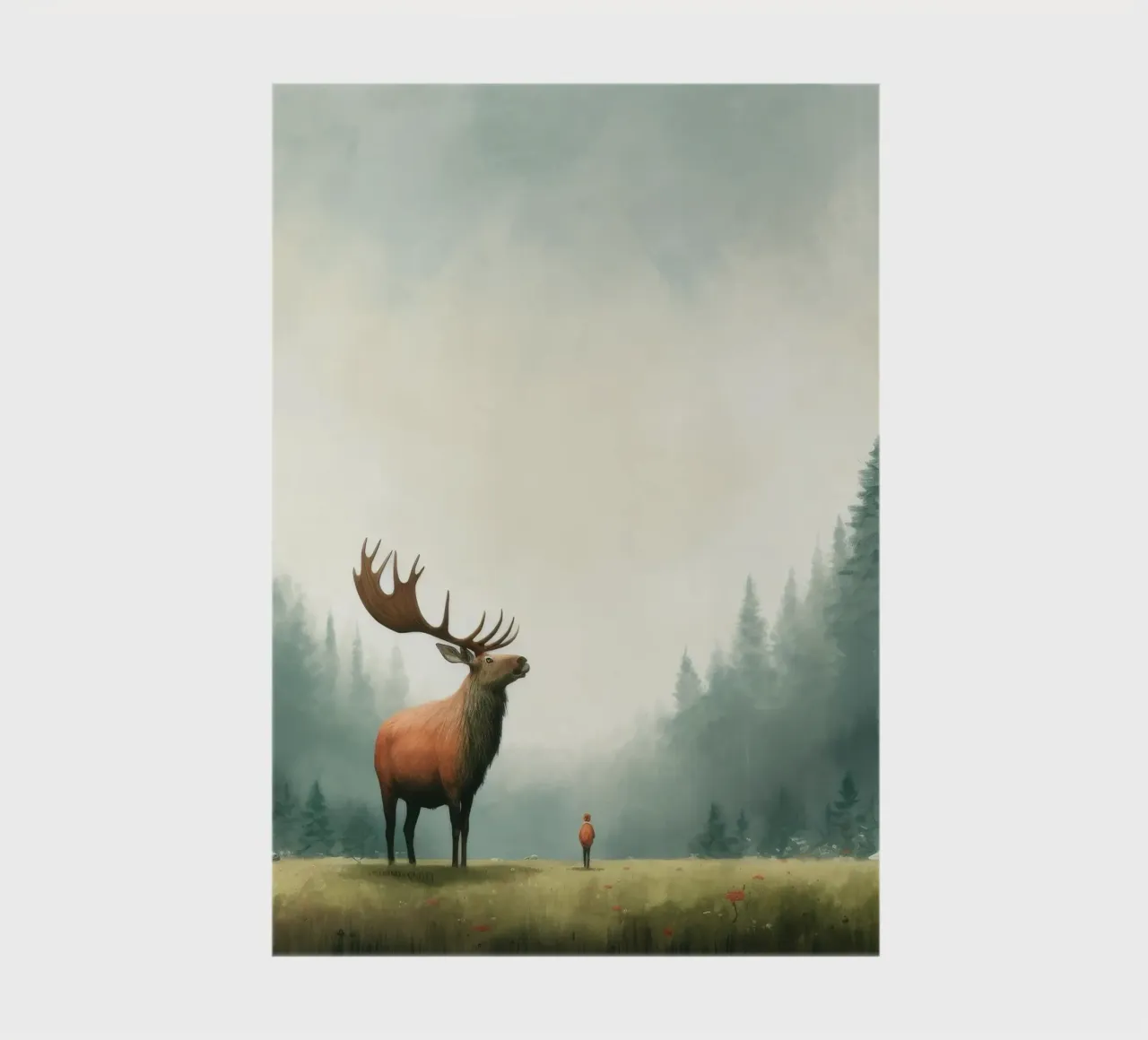Minimal Elk 3 notebook by Minimal Animal Art
