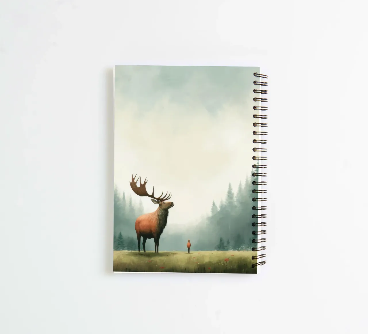 Minimal Elk 3 spiral notebook by Minimal Animal Art