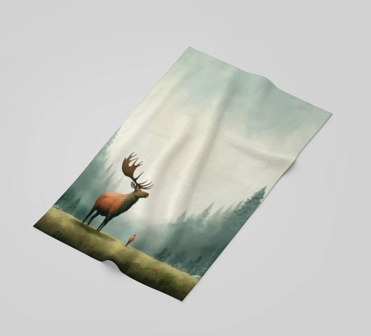 Alce Minimo 3 telo mare da Minimal Animal Art