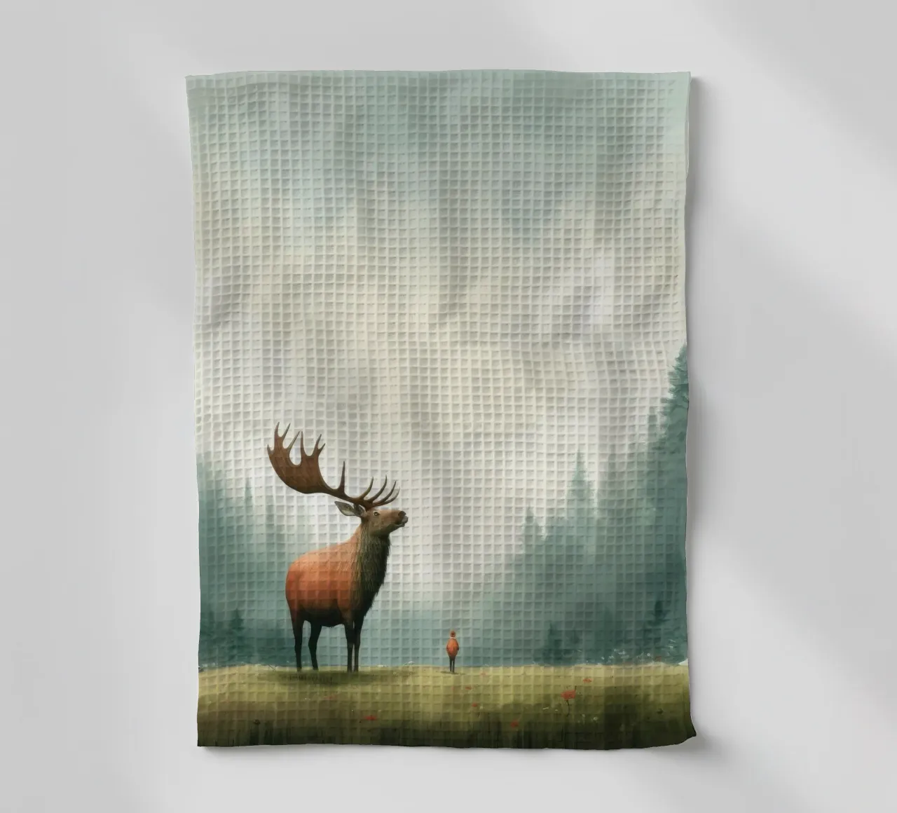 Alce Minimo 3 canovaccio da cucina da Minimal Animal Art