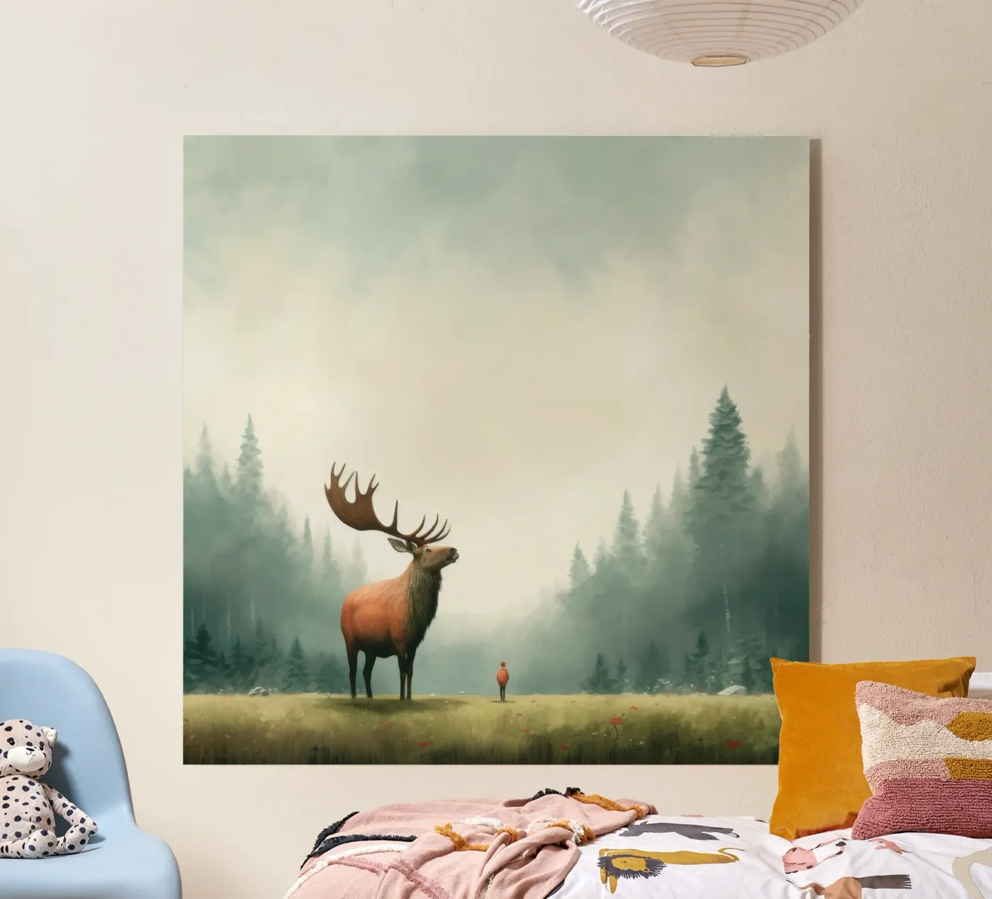 Minimal Elk acryl van Minimal Animal Art