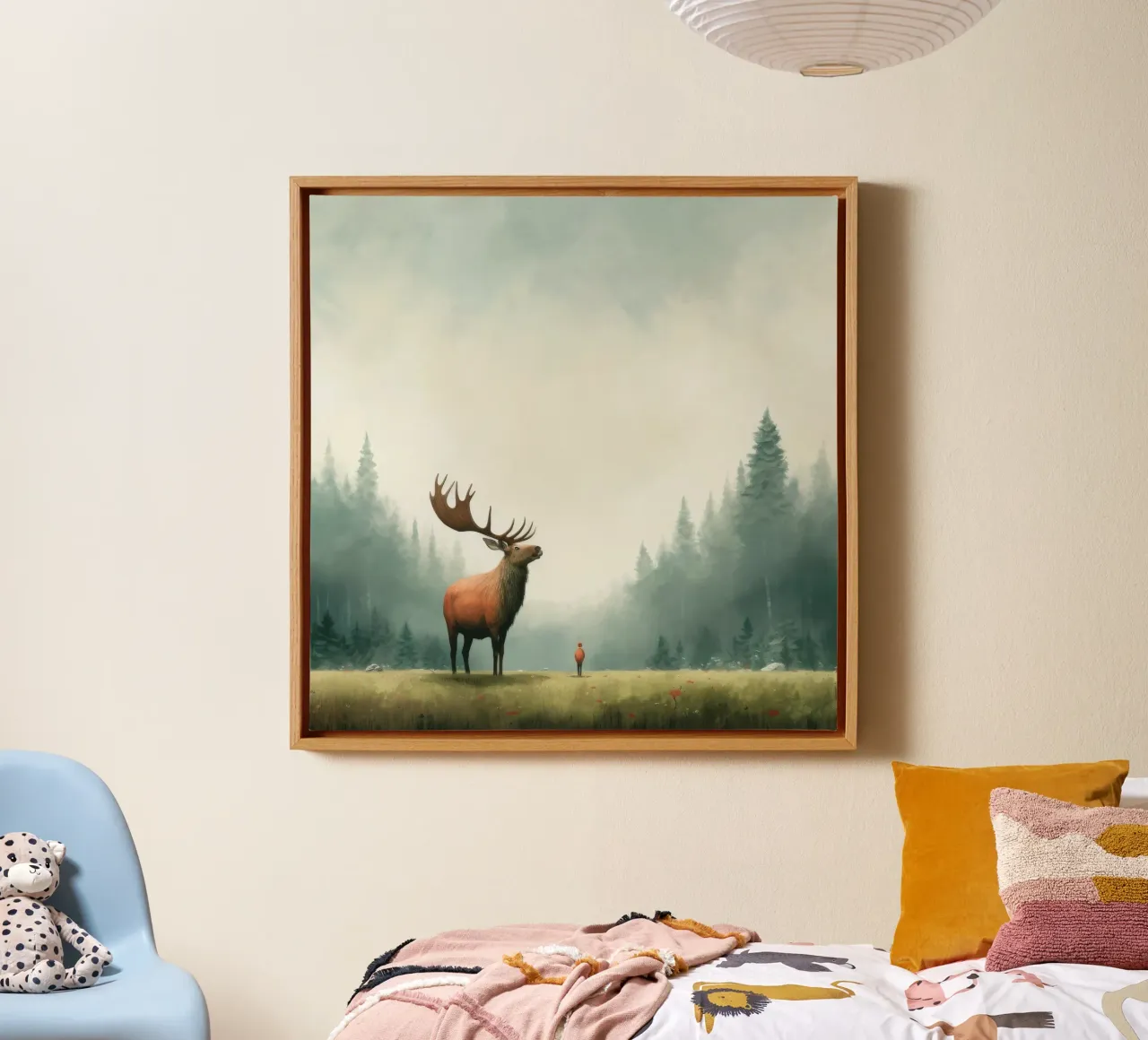 Alce Minimo 3 tela da Minimal Animal Art