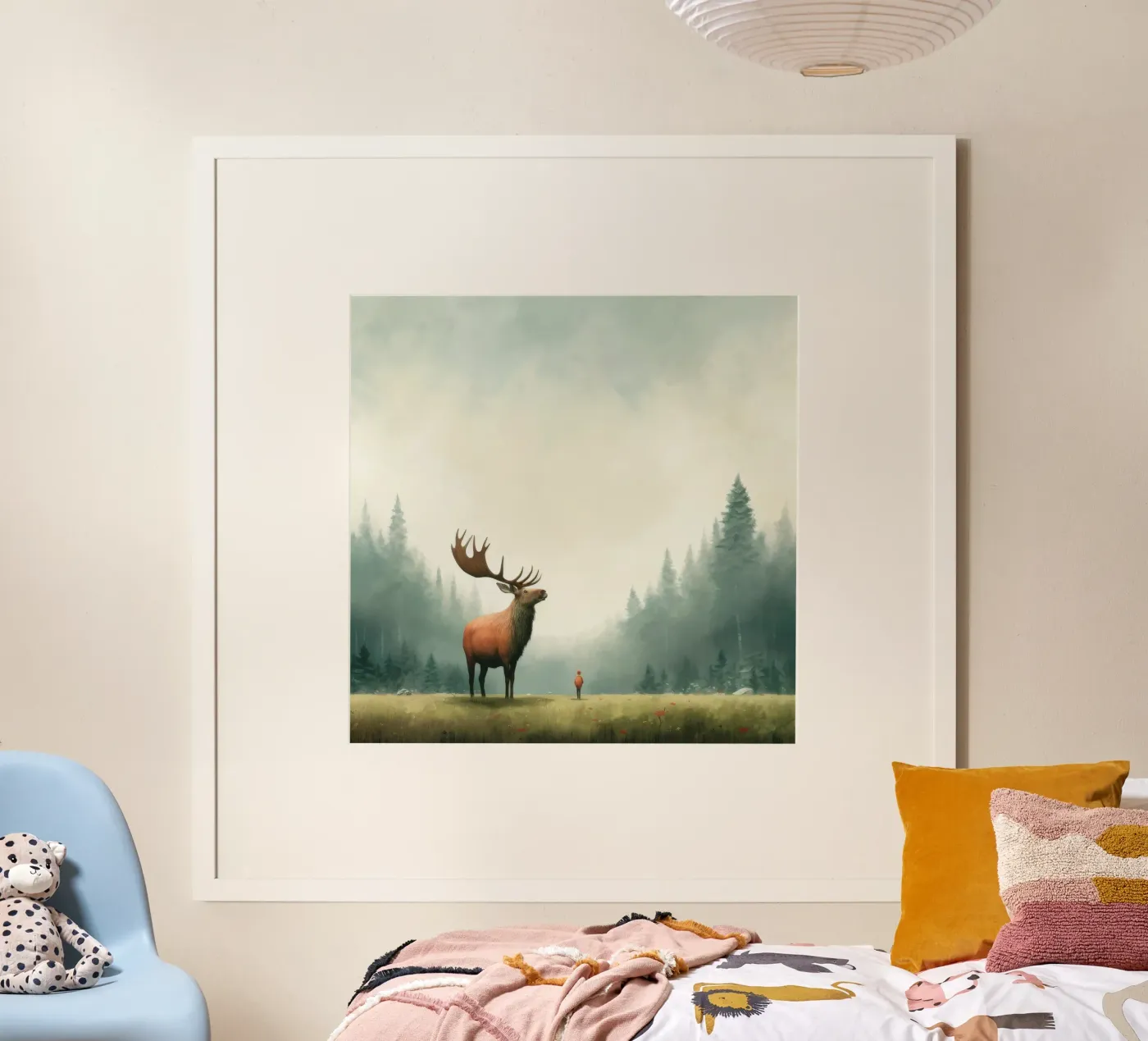 Minimal Elk poster da Minimal Animal Art