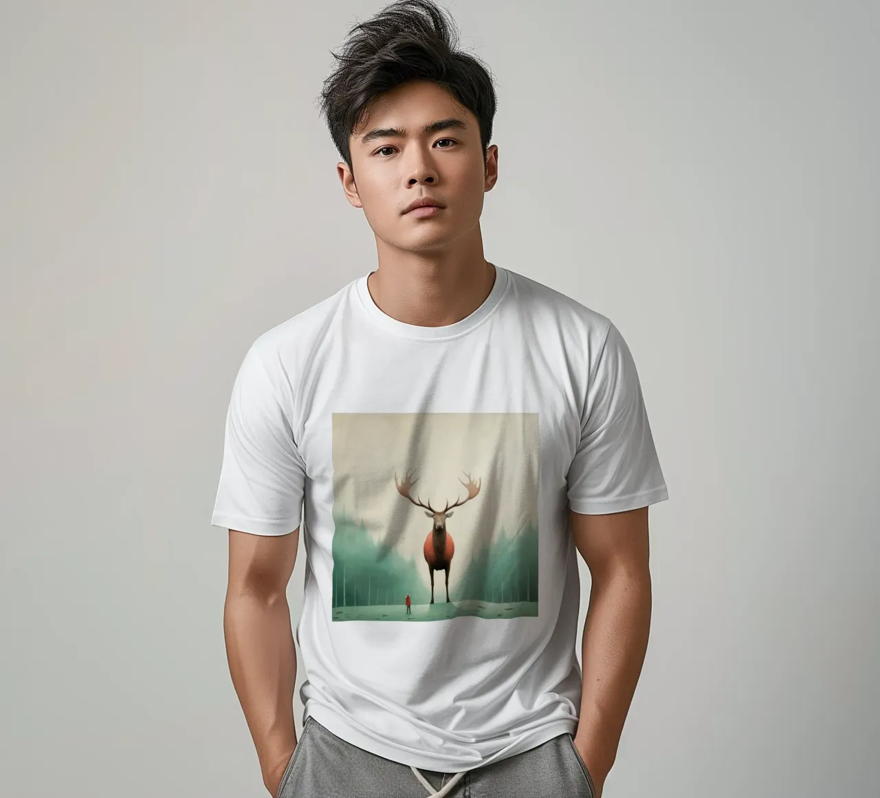 Alce Minimo 4 t-shirt da Minimal Animal Art