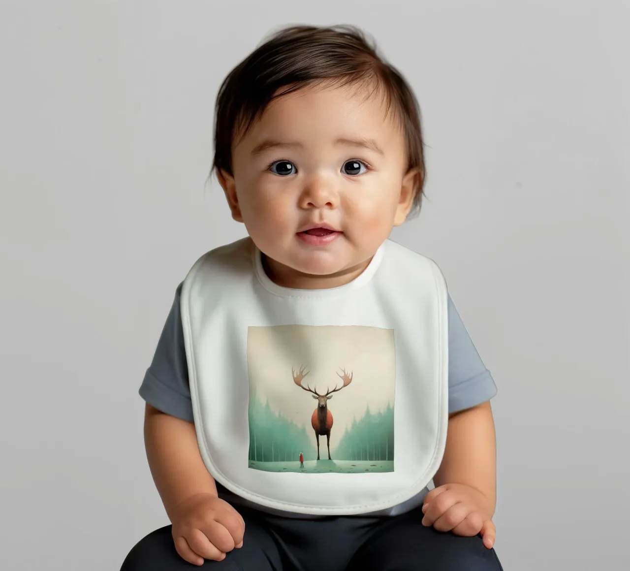 Alce Minimo 4 bavaglino da Minimal Animal Art