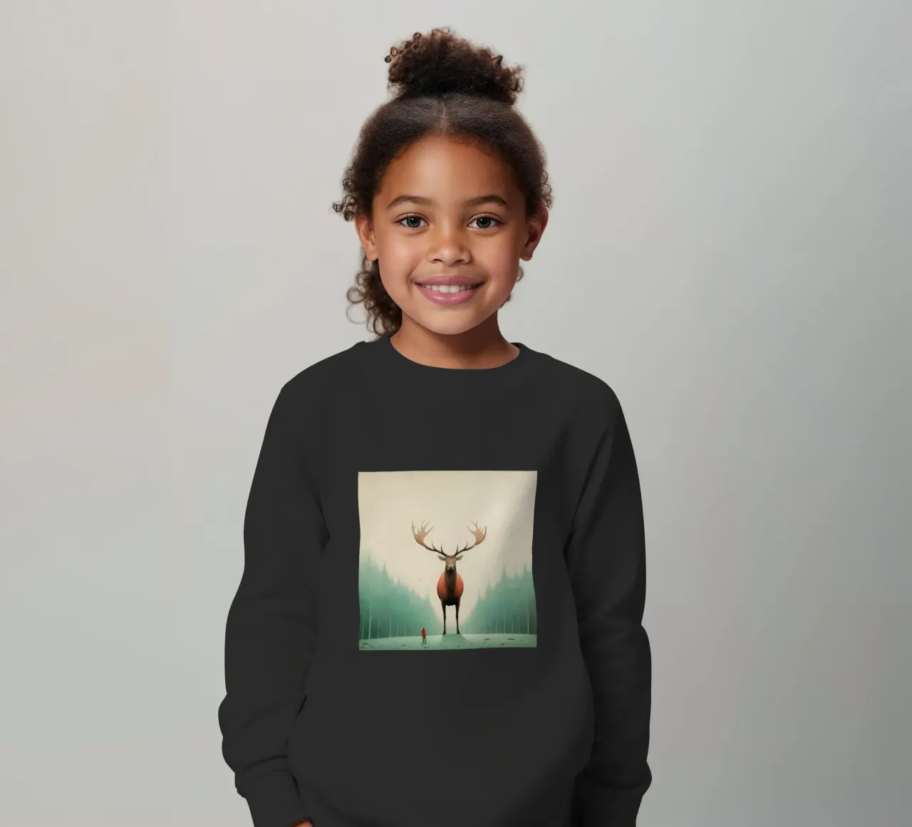 Alce Minimo 4 felpa bambino da Minimal Animal Art