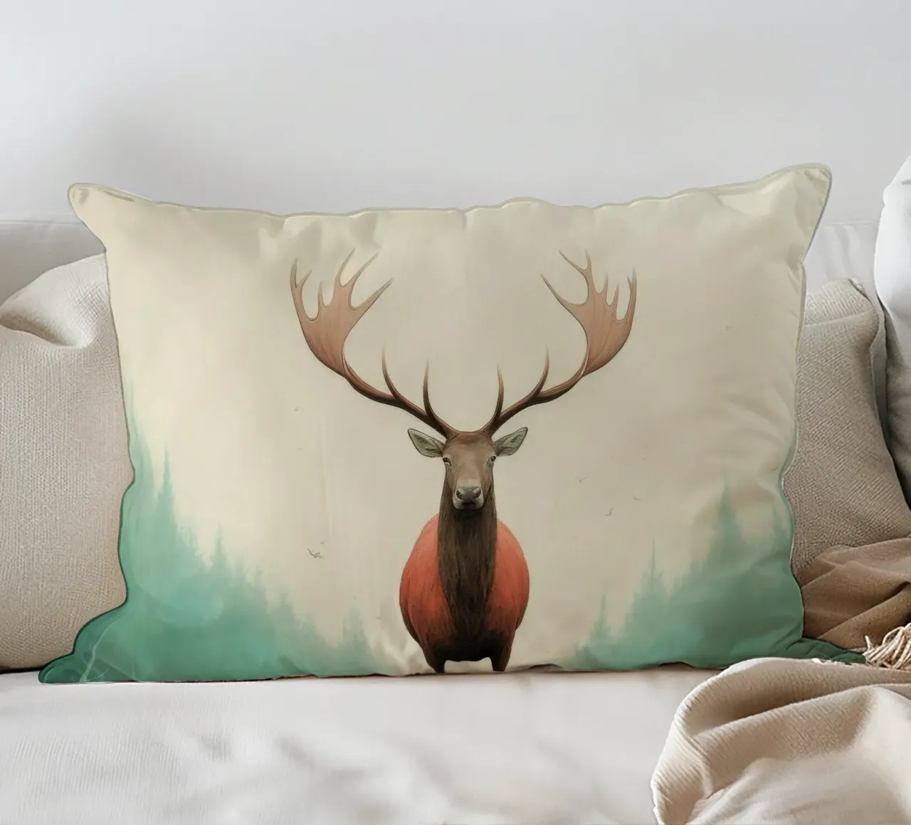 Alce Minimo 4 cuscino da Minimal Animal Art