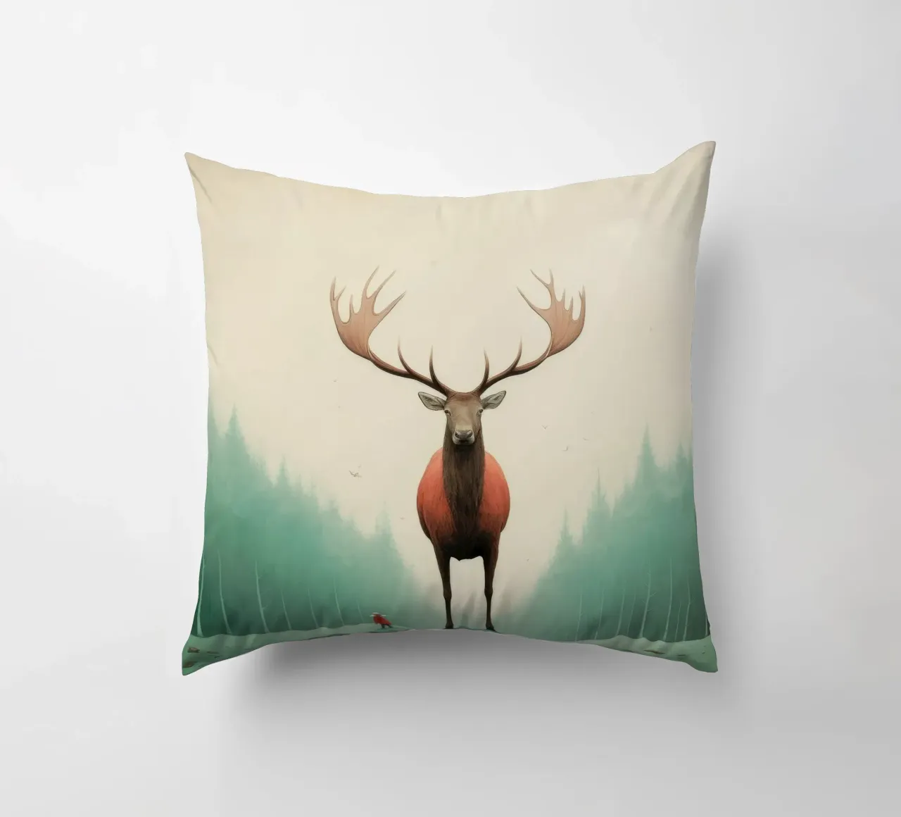 Minimal Elk 4 decorative cushion by Minimal Animal Art