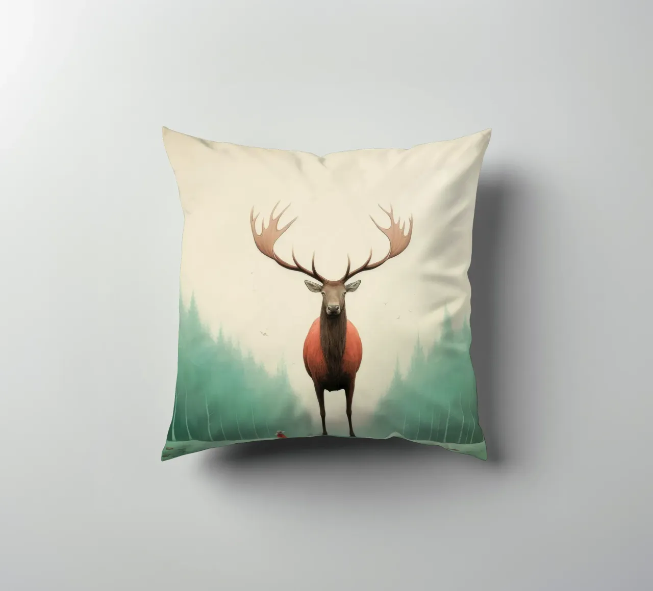 Minimal Elk 4 decorative cushion by Minimal Animal Art