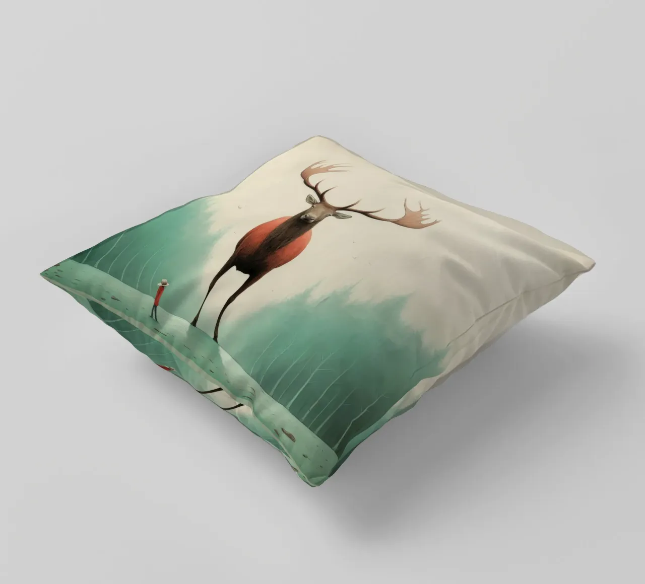 Alce Minimo 4 cuscino da Minimal Animal Art