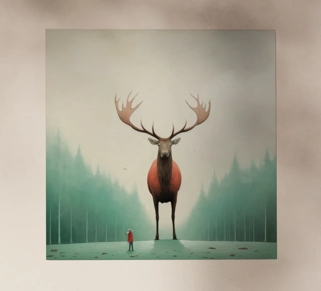 Alce Minimo 4 pellicola backlit da Minimal Animal Art