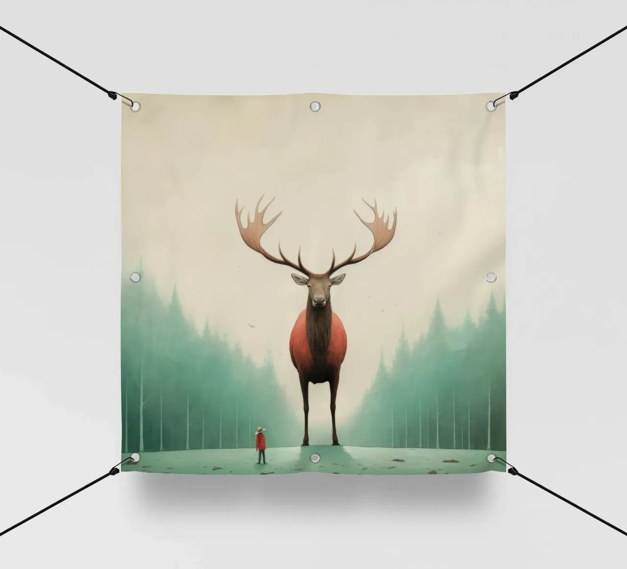 Alce Minimo 4 telo in pvc da Minimal Animal Art