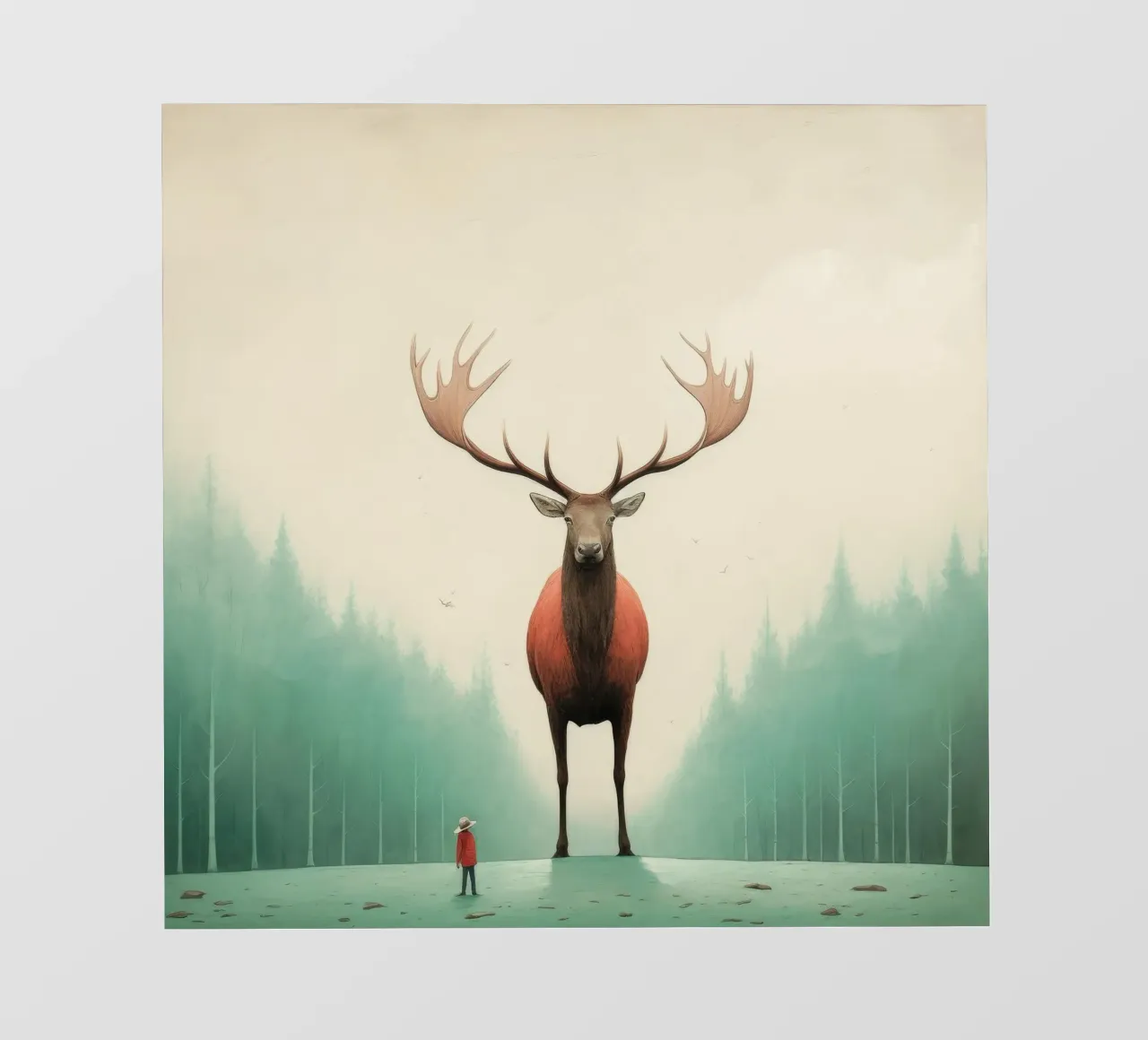 Alce Minimo 4 telo in pvc da Minimal Animal Art