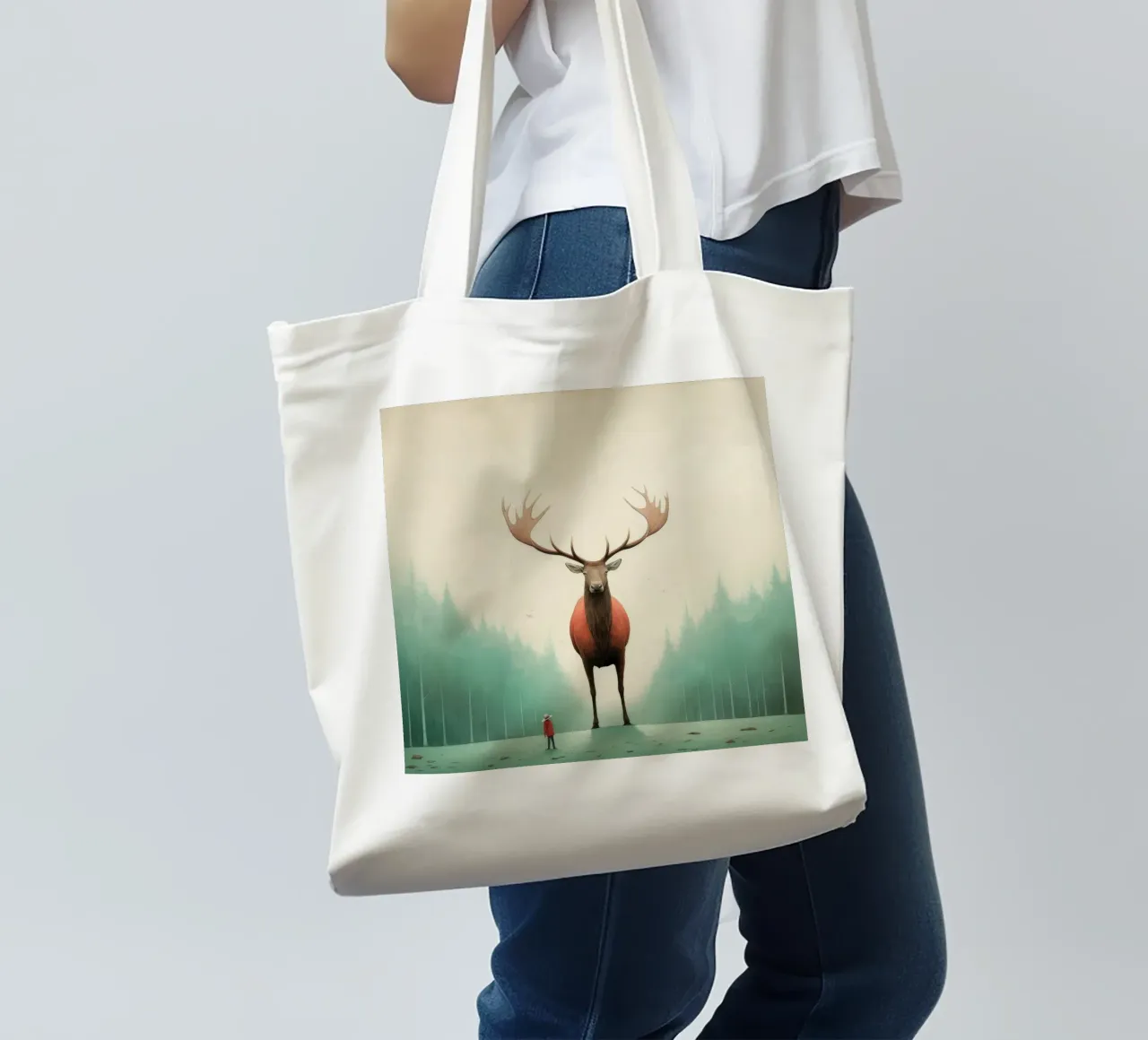 Alce Minimo 4 borsa in juta da Minimal Animal Art