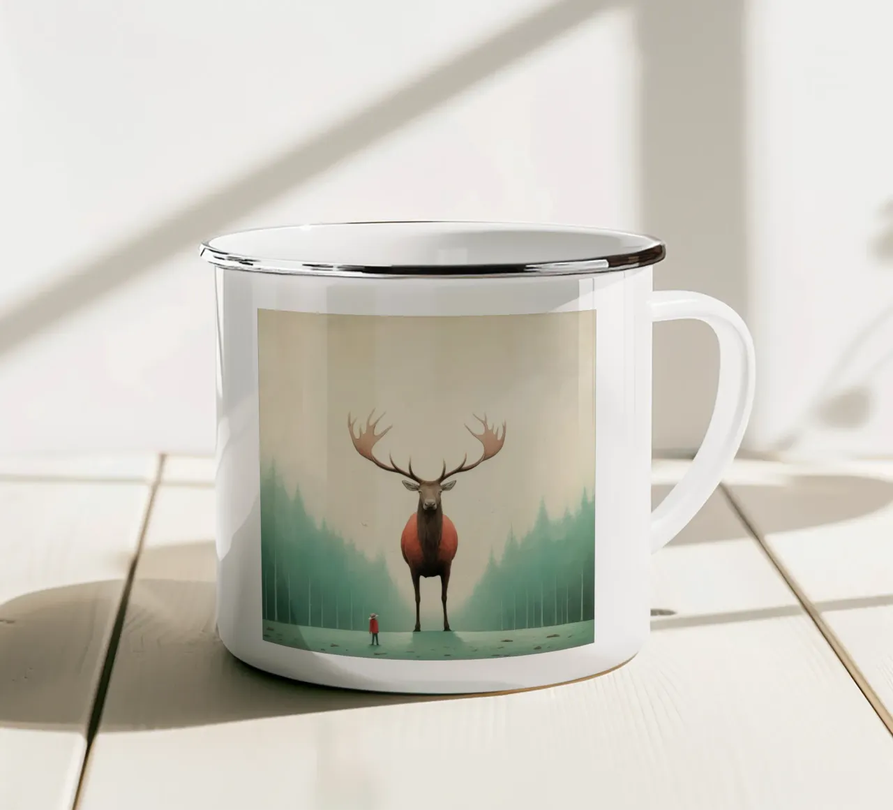 Minimale eland 4 emaille mok van Minimal Animal Art