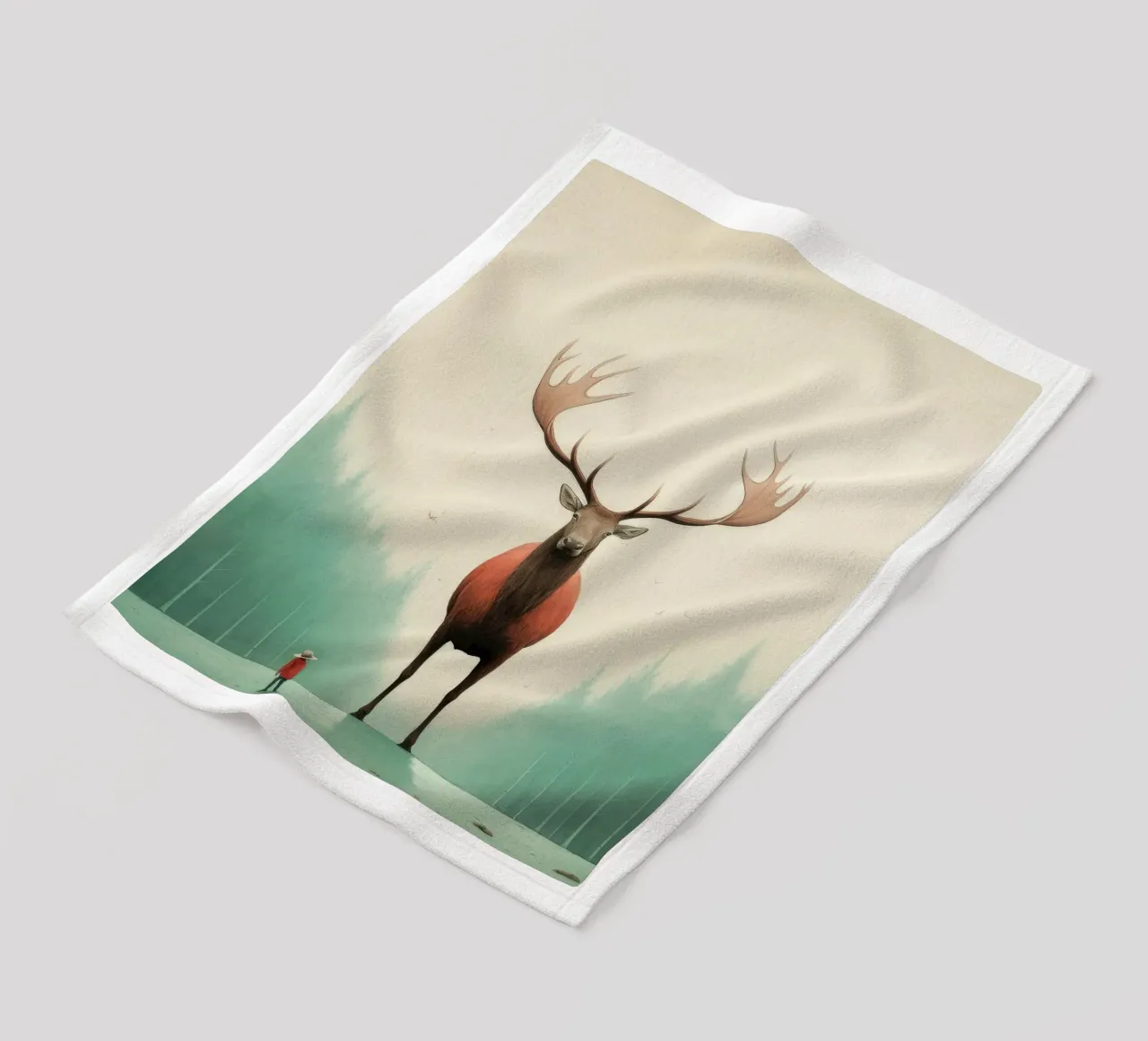 Alce mínimo 4 manta de franela de Minimal Animal Art