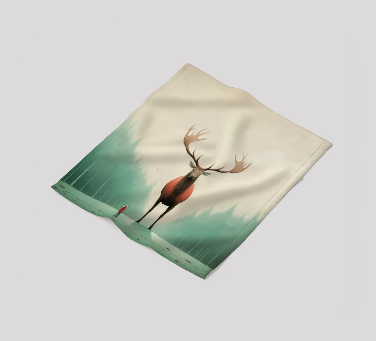 Alce mínimo 4 manta de franela de Minimal Animal Art