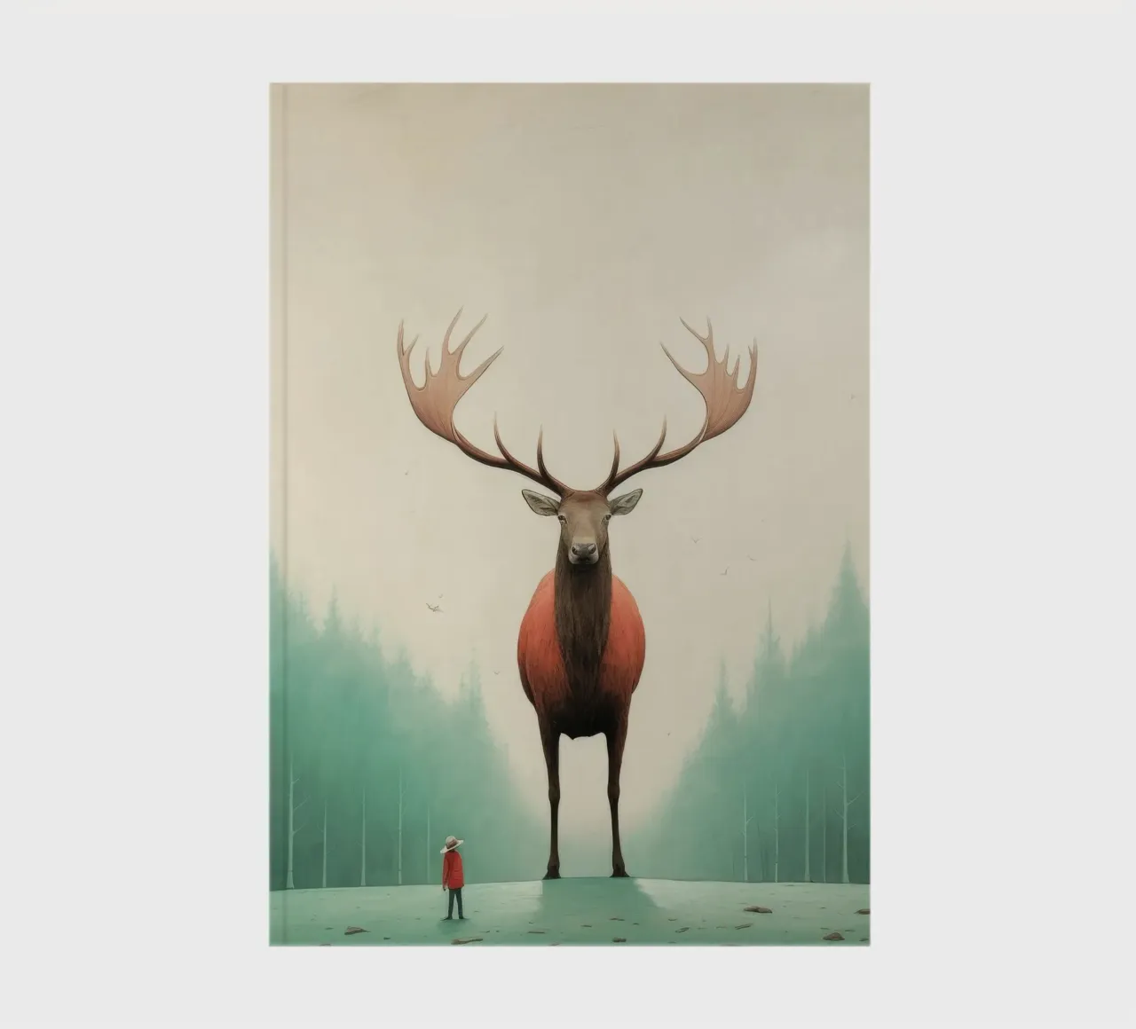 Minimal Elk 4 notebook by Minimal Animal Art