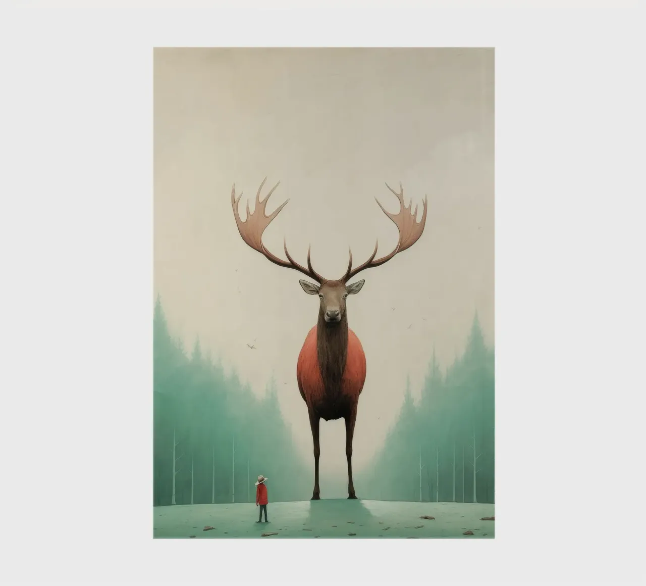 Minimal Elk 4 notebook by Minimal Animal Art