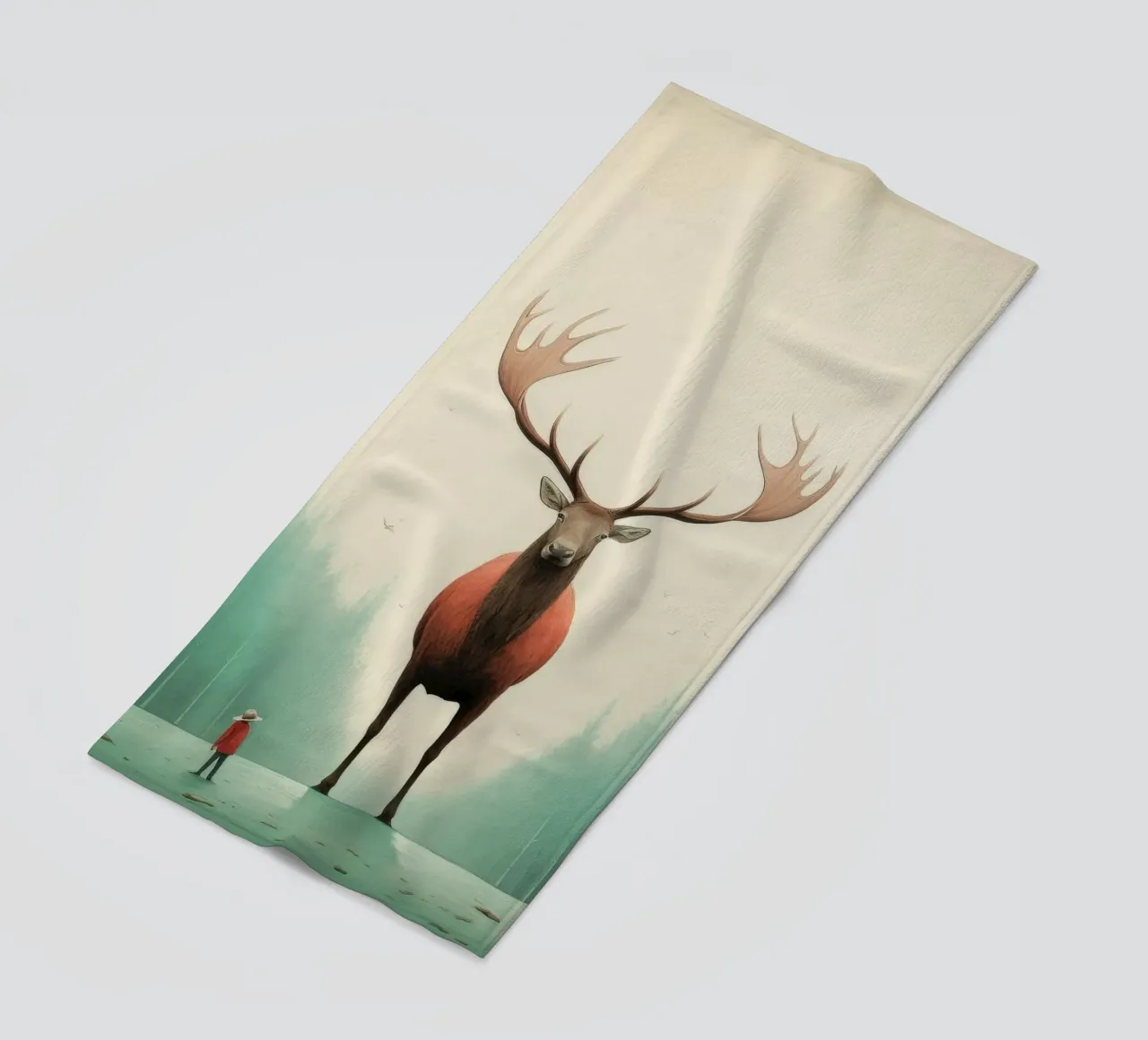 Alce Minimo 4 telo mare da Minimal Animal Art