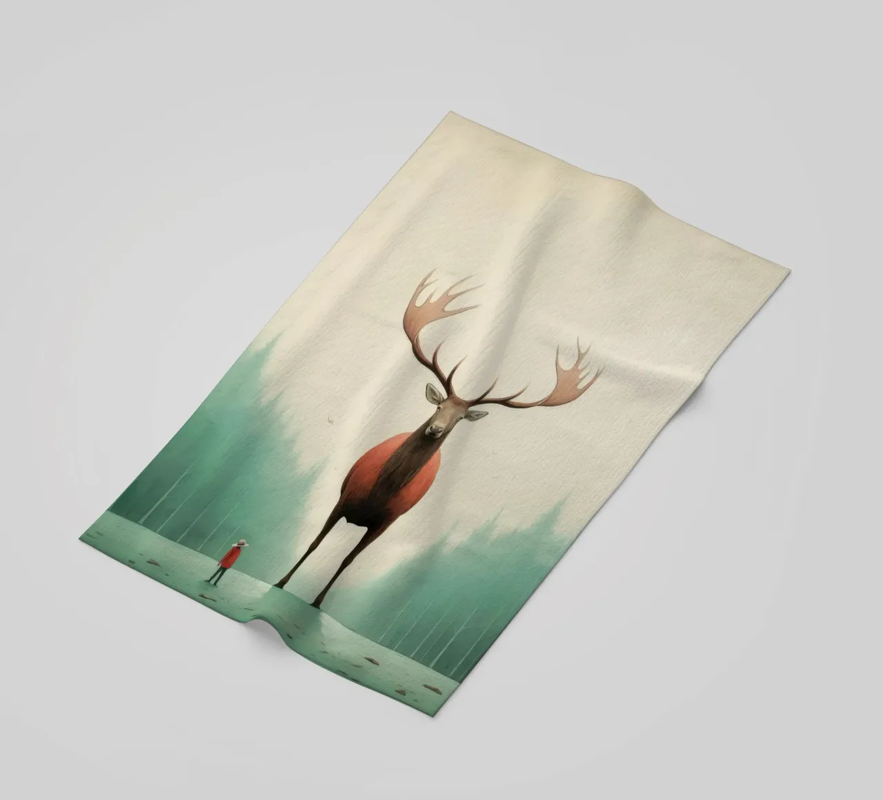 Minimal Elk 4 beach towel by Minimal Animal Art