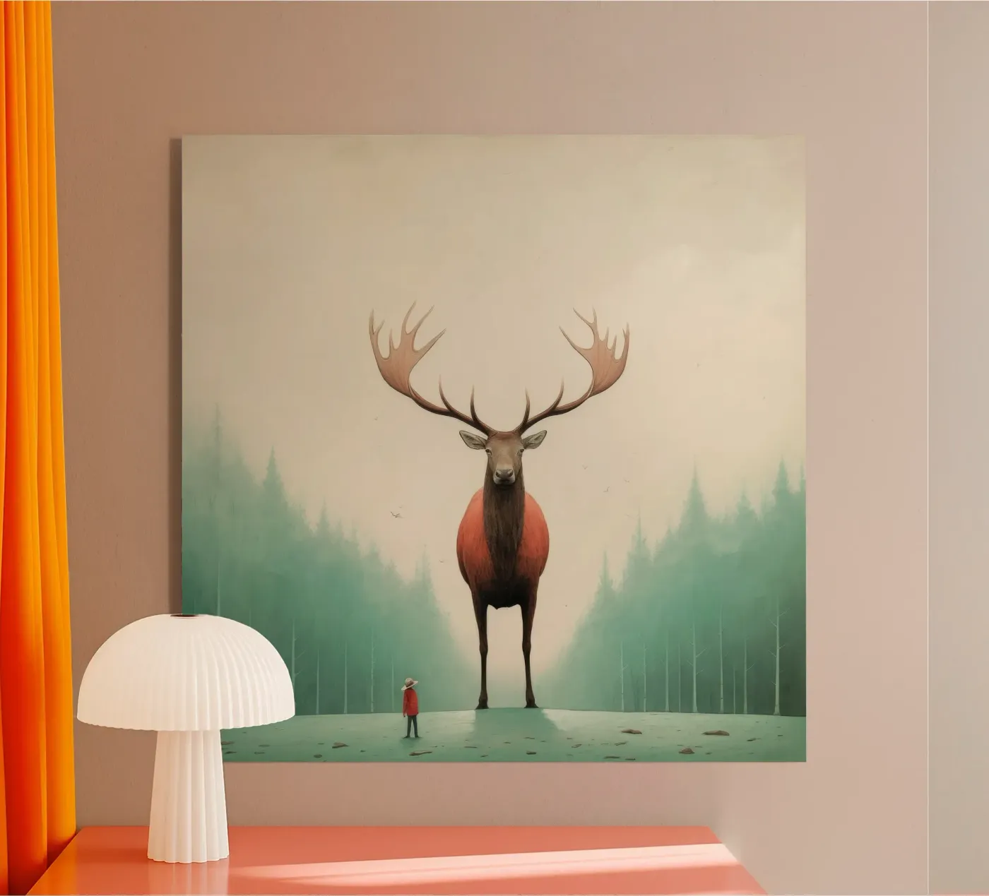 Minimal Elk acrylic glass by Minimal Animal Art