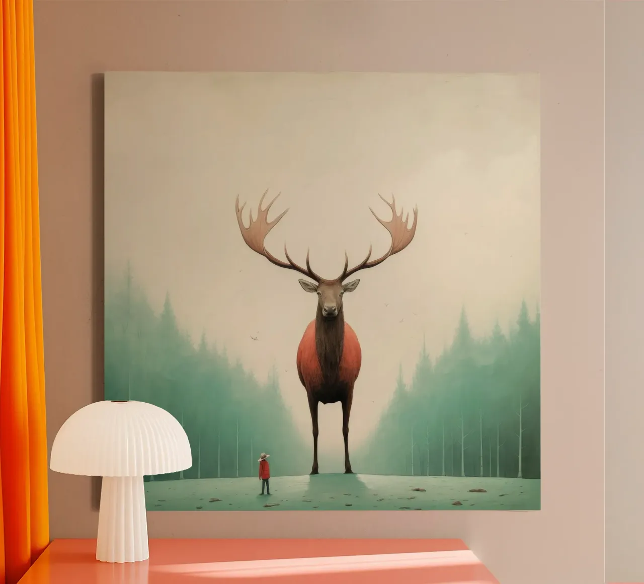Alce Minimo 4 tela da Minimal Animal Art