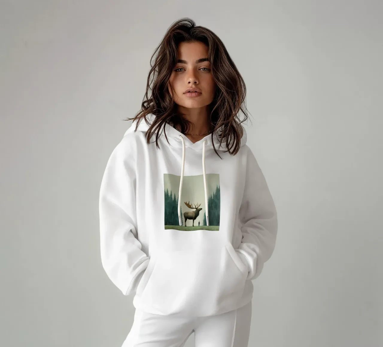 Minimal Elch 1 Hoodie von Minimal Animal Art