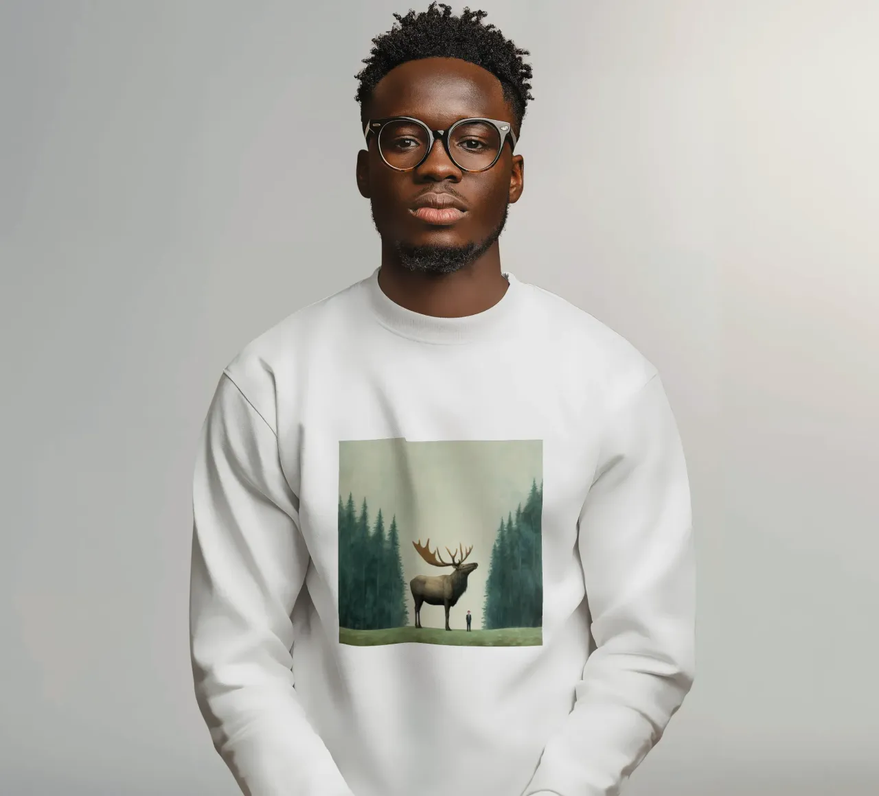 Minimal Elch 1 Sweatshirt von Minimal Animal Art