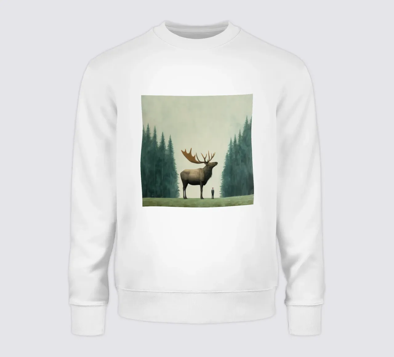 Minimal Elch 1 Sweatshirt von Minimal Animal Art