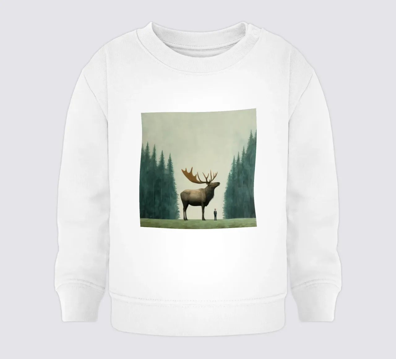 Alce Minimo 1 felpa neonato da Minimal Animal Art