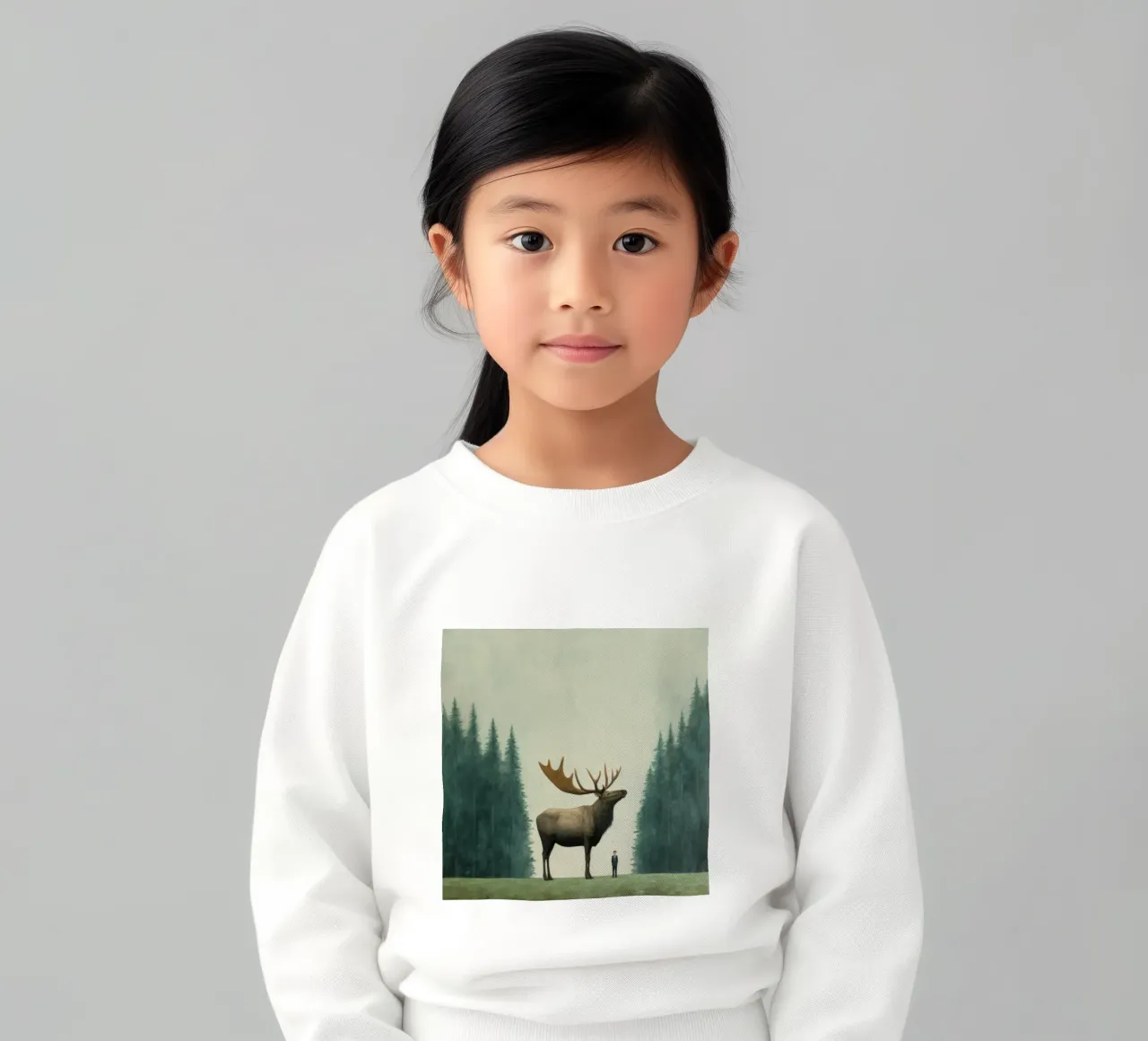 Alce Minimo 1 felpa bambino da Minimal Animal Art