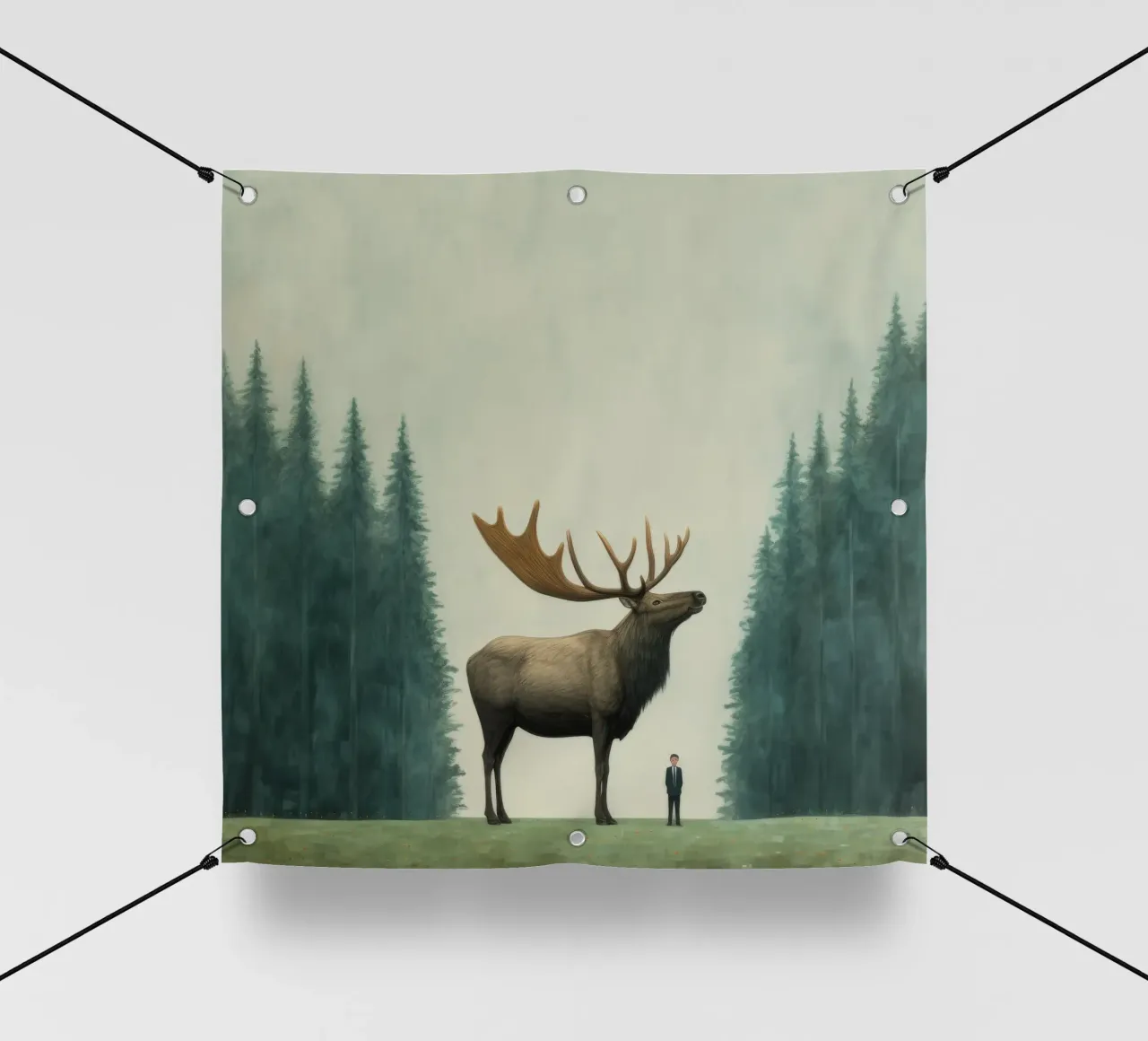 Alce mínimo 1 lonas publicitarias de Minimal Animal Art